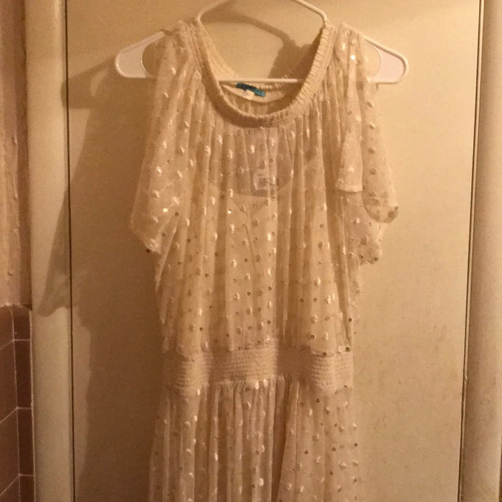 Anthropologie cream dress